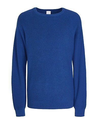 8 by YOOX Pullover ORGANIC COTTON-CACHEMERE BLEND KNITWEAR ROUND-NECK RIB JUMPER
 Avio 95% Cotone organico, 5% Cachemire