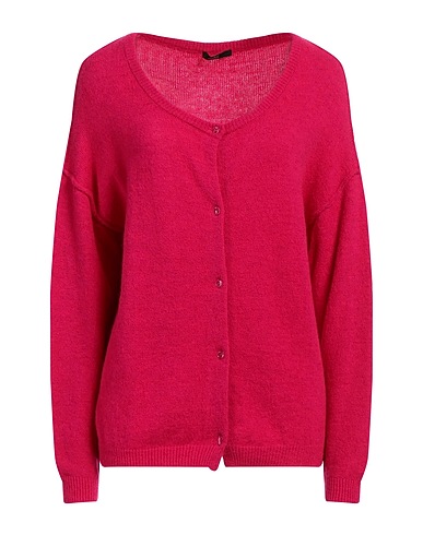 CARLA G. Cardigan Fuchsia 50% Polyamide, 27% Acrylic, 20% Baby alpaca wool, 3% Elastane