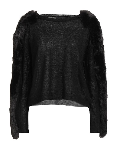 FRANKIE MORELLO Pullover Nero 47% Acrilico, 30% Poliammide, 15% Lana, 8% Lana mohair, Poliestere