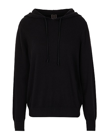 8 by YOOX Pullover Nero 70% Cotone organico, 20% Poliammide, 10% Seta