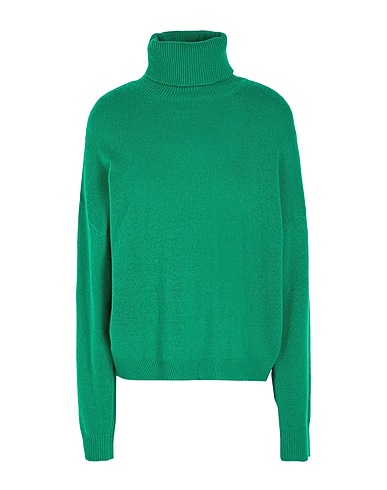 8 by YOOX Polo neck KNIT RELAXED FIT ROLL-NECK  Green 30% Lyocell, 30% Recycled polyamide, 30% Recycled wool, 10% Recycled cashmere