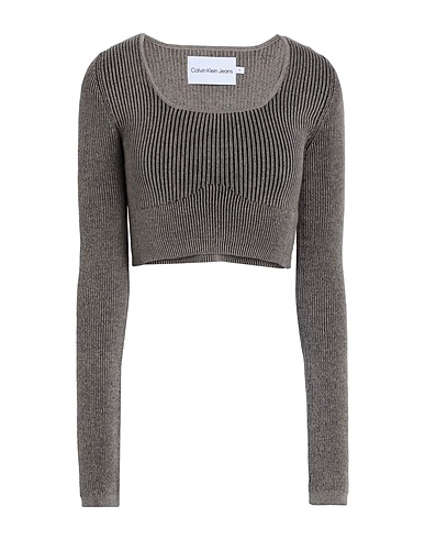 CALVIN KLEIN JEANS Jumper Khaki 89% Cotton, 9% Polyamide, 2% Elastane