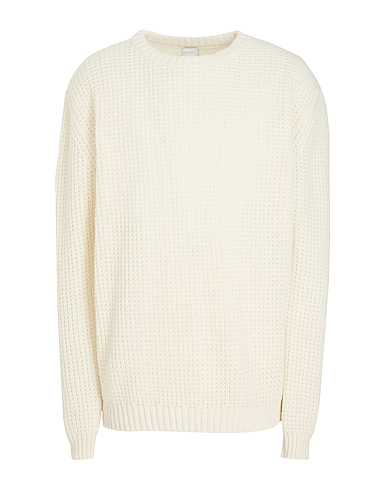 8 by YOOX Jumper WOOL BLEND JAQCUARD KNIT RELAXED FIT CREWNECK Ivory 70% Recycled wool, 25% Recycled polyamide, 5% Other Fibres