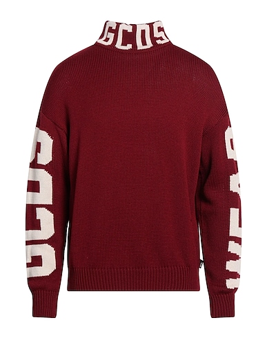 GCDS Polo neck Burgundy 50% Wool, 50% Acrylic