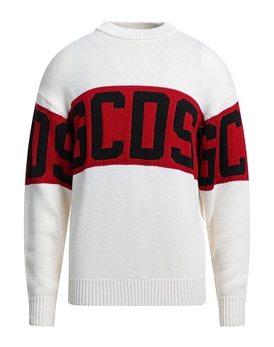GCDS Pullover Bianco 50% Lana, 50% Acrilico