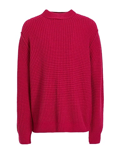 8 by YOOX Jumper WOOL BLEND RELAXED FIT CREWNECK Garnet 70% Recycled wool, 25% Recycled polyamide, 5% Other Fibres