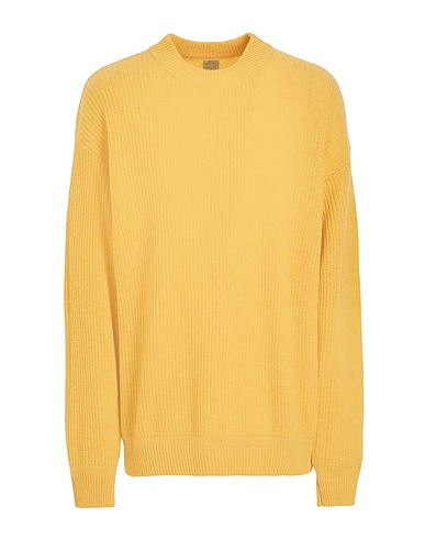 8 by YOOX Pullover WOOL BLEND OVER-SIZE CREWNECK Gelb 70% Recycelte Wolle, 25% Recyceltes Polyamid, 5% Andere Fasern