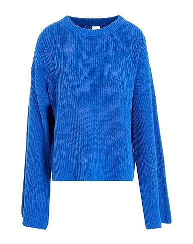 8 by YOOX Sweater KNIT RIBBED COTTON OVERSIZED SWEATER
 Blue 50% Cotton, 50% Recycled cotton