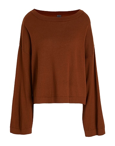 8 by YOOX Sweater KNIT MERINO WOOL SWEATER
 Brown 100% Merino Wool