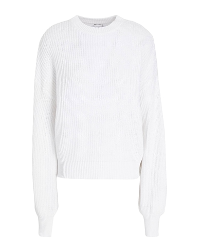 8 By YOOX KNIT RIBBED COTTON SWEATER | White Women‘s Sweater | YOOX