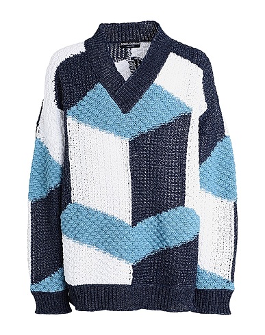 DOLCE&GABBANA Sweater Midnight blue 60% Viscose, 28% Cotton, 12% Linen