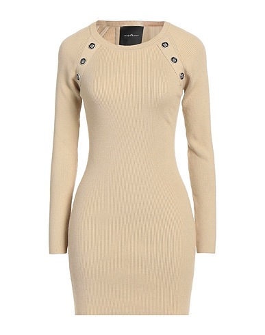 JOHN RICHMOND Sheath dress Beige 50% Viscose, 28% Polyester, 22% Nylon