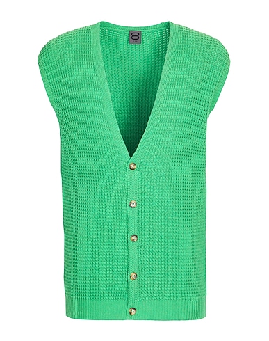 8 by YOOX Cardigan COTTON S/LESS CARDIGAN
 Green 50% Cotton, 50% Recycled cotton