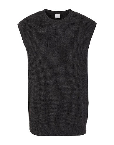 8 by YOOX Maglia Gilet WOOL BLEND RIB KNIT S/LESS CREWNECK
 Antracite 70% Lana, 25% Poliammide, 5% Altre Fibre