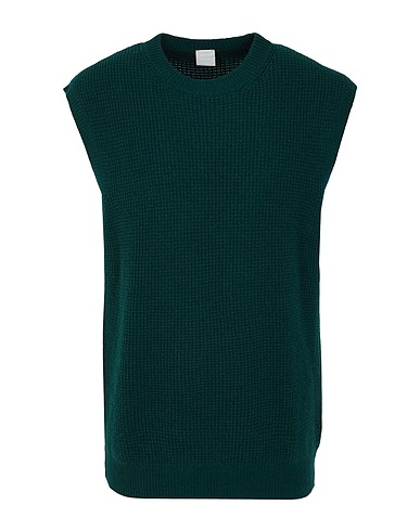 8 by YOOX Maglia Gilet WOOL BLEND RIB KNIT S/LESS CREWNECK
 Verde scuro 70% Lana, 25% Poliammide, 5% Altre Fibre
