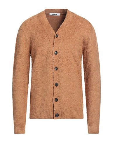 GRIFONI Cardigan Camel 80% Cotton, 15% Polyamide, 5% Elastane