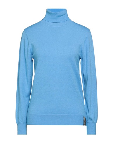 JOHN RICHMOND Polo neck Pastel blue 50% Viscose, 28% Polyester, 22% Polyamide