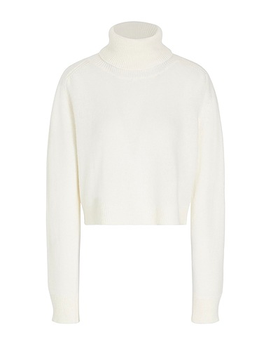 8 by YOOX Turtleneck KNIT CROPPED ROLL-NECK
 Ivory 30% Lyocell, 30% Recycled polyamide, 30% Recycled wool, 10% Recycled cashmere