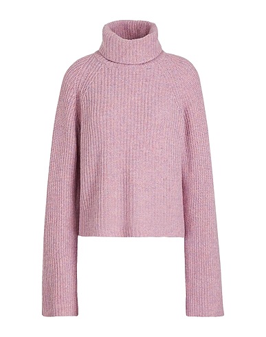 8 by YOOX Turtleneck RIBBED KNIT CROPPED ROLL-NECK
 Pink 30% Lyocell, 30% Recycled polyamide, 30% Recycled wool, 10% Recycled cashmere