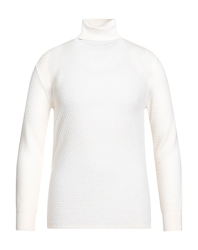 PAOLO PECORA Polo neck Ivory 100% Virgin Wool