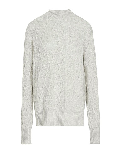 8 by YOOX Jumper 3D JACQUARD KNIT CREW-NECK Light grey 30% Lyocell, 30% Recycled polyamide, 30% Recycled wool, 10% Recycled cashmere
