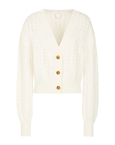 8 by YOOX Cardigan CABLE KNIT CROPPED OVERSIZED CARDIGAN Ivory 30% Lyocell, 30% Recycled polyamide, 30% Recycled wool, 10% Recycled cashmere