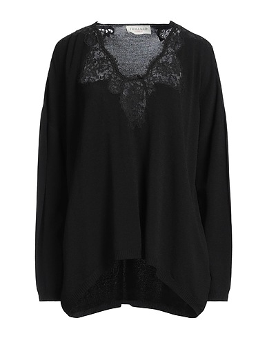 ERMANNO FIRENZE Jumper Black 65% Viscose, 35% Polyamide