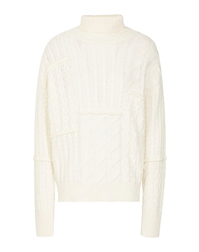 8 by YOOX Polo neck CABLE KNIT ROLL-NECK
 Ivory 30% Lyocell, 30% Recycled polyamide, 30% Recycled wool, 10% Recycled cashmere