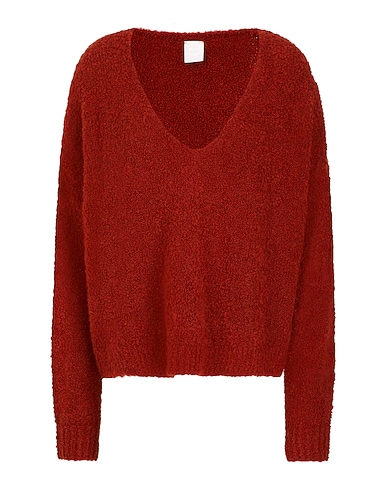 8 by YOOX Sweater KNIT DEEP V-NECK SWEATER
 Brick 61% Acrylic, 21% Wool, 18% Polyester