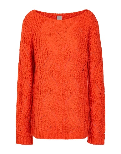 8 by YOOX Jumper POINTELLE KNIT SWEATER
 Rust 50% Acrylic, 30% Polyamide, 10% Wool, 10% Mohair wool