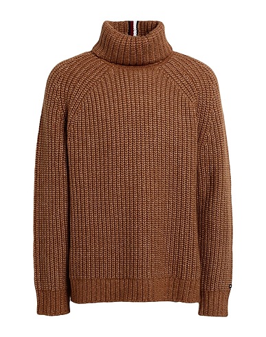 TOMMY HILFIGER Polo neck Camel 44% Cotton, 39% Wool, 17% Polyamide