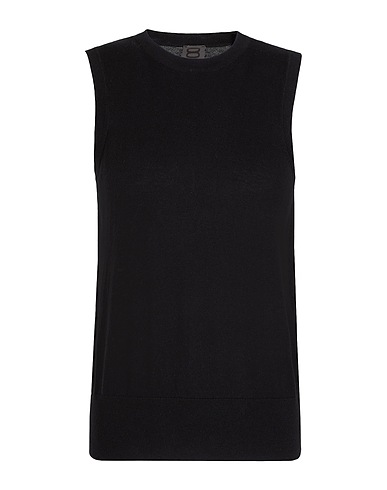 8 by YOOX Jumper KNIT CREW-NECK SLEEVELESS TOP
 Black 70% Organic cotton, 20% Polyamide, 10% Silk