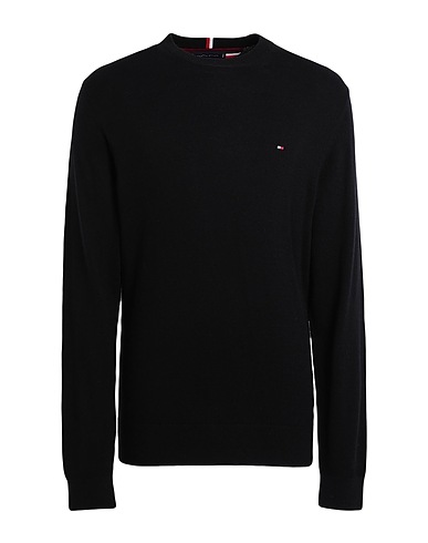 TOMMY HILFIGER Jumper Black 92% Cotton, 8% Cashmere
