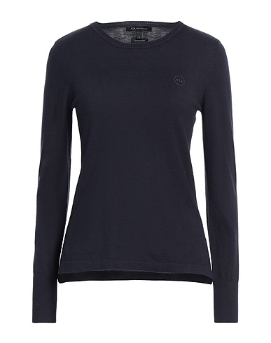 ARMANI EXCHANGE Pullover Blu notte 95% Cotone, 5% Cachemire, Poliammide, Elastan