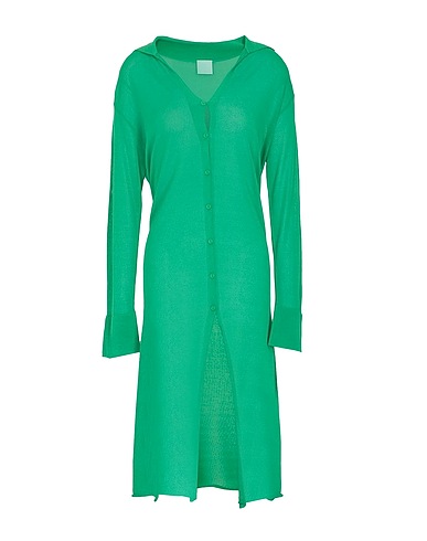 8 by YOOX Cardigan KNIT SHEER EFFECT OBLONG CARDIGAN
 Green 70% Viscose, 30% Polyamide