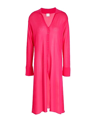 8 by YOOX Cardigan KNIT SHEER EFFECT OBLONG CARDIGAN
 Fucsia 70% Viscosa, 30% Poliammide