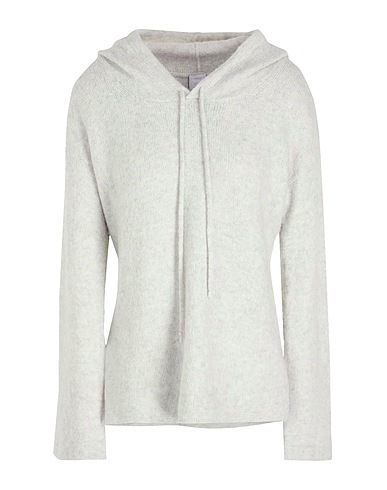 8 by YOOX Pullover BRUSHED BOXY FIT HOODIE Hellgrau 49% Recyceltes Polyamid, 25% Viskose, 25% Wolle, 1% Elastan