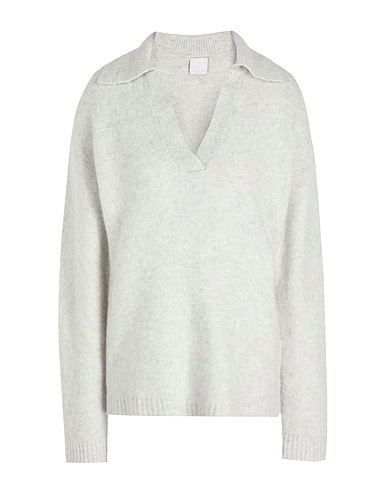 8 by YOOX Sweater BRUSHED POLO NECK SWEATER Light grey 49% Recycled polyamide, 25% Viscose, 25% Wool, 1% Elastane