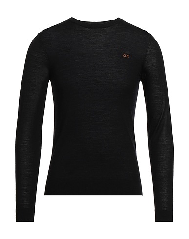 SUN 68 Pullover Nero 100% Lana Merino