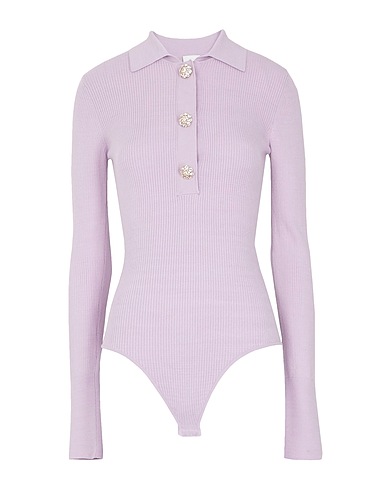 8 by YOOX Jumper KNIT RHINESTONES DETAIL BODYSUIT
 Lilac 72% Viscose, 28% Recycled polyester