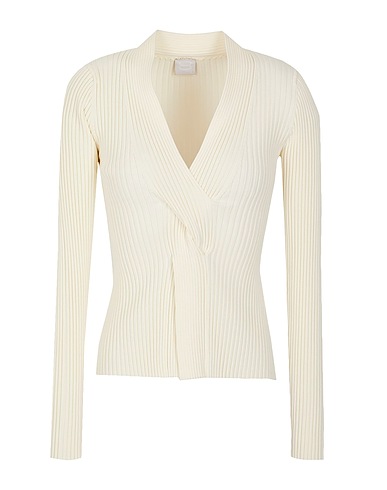 8 by YOOX Sweater RIBBED KNIT BRAID DETAIL SWEATER
 Ivory 75% Viscose, 25% Recycled polyamide