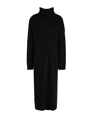 8 by YOOX Polo neck KNIT MERINO WOOL TURTLE-NECK LONG SWEATER
 Black 70% Recycled wool, 25% Recycled polyamide, 5% Other Fibres