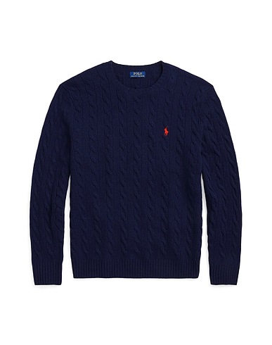 POLO RALPH LAUREN Sweater CABLE-KNIT WOOL-CASHMERE SWEATER
 Midnight blue 90% Wool, 10% Cashmere