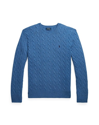 POLO RALPH LAUREN Jumper CABLE-KNIT WOOL-CASHMERE SWEATER
 Pastel blue 90% Wool, 10% Cashmere