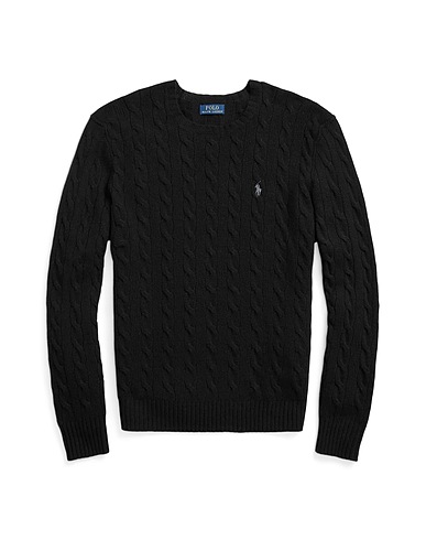 POLO RALPH LAUREN Jumper CABLE-KNIT WOOL-CASHMERE SWEATER
 Black 90% Wool, 10% Cashmere