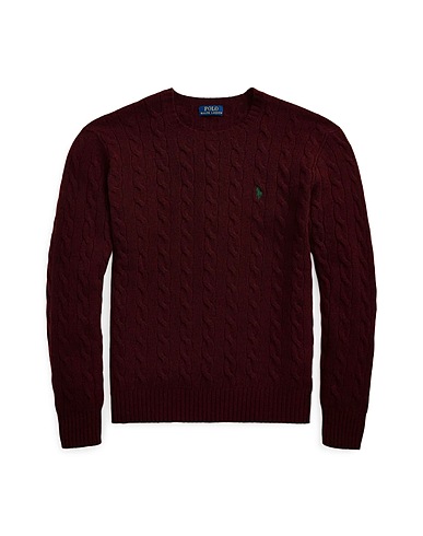 POLO RALPH LAUREN Jumper CABLE-KNIT WOOL-CASHMERE SWEATER
 Burgundy 90% Wool, 10% Cashmere