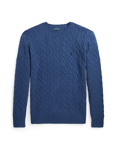 POLO RALPH LAUREN Jumper CABLE-KNIT WOOL-CASHMERE SWEATER
 Blue 90% Wool, 10% Cashmere