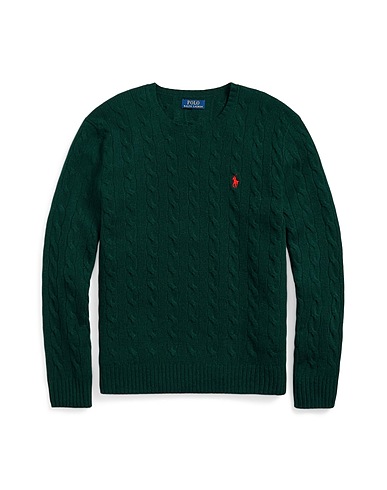 POLO RALPH LAUREN Jumper CABLE-KNIT WOOL-CASHMERE SWEATER
 Dark green 90% Wool, 10% Cashmere