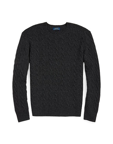 POLO RALPH LAUREN Jumper CABLE-KNIT WOOL-CASHMERE SWEATER
 Charcoal 90% Wool, 10% Cashmere