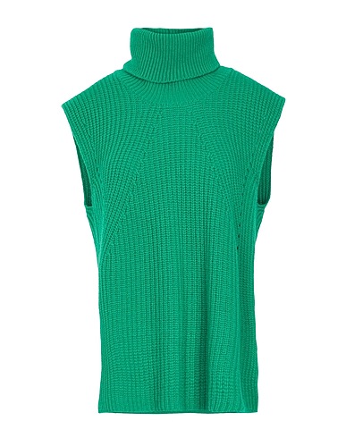 8 by YOOX Polo neck KNIT ROLLNECK VEST
 Green 30% Viscose, 30% Recycled polyamide, 30% Recycled wool, 10% Regenerated Cashmere
